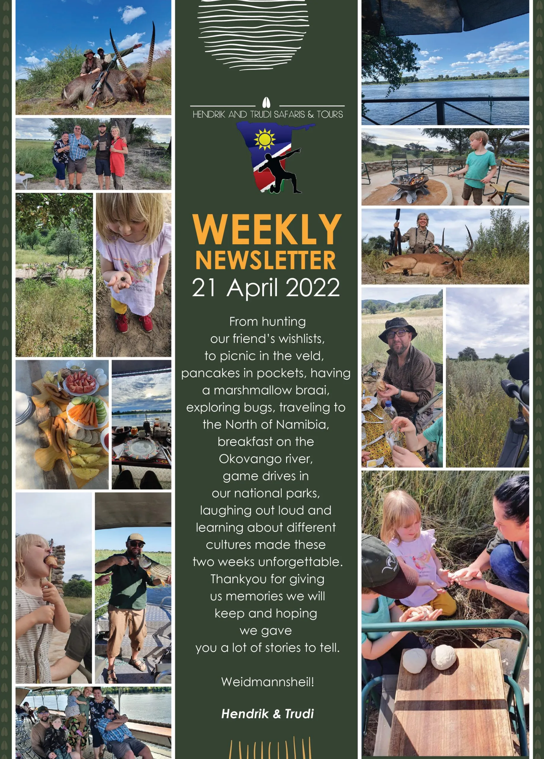 NEWS OF THE DAY 3-01 Hendrik and Trudi safari's weekly newsletter