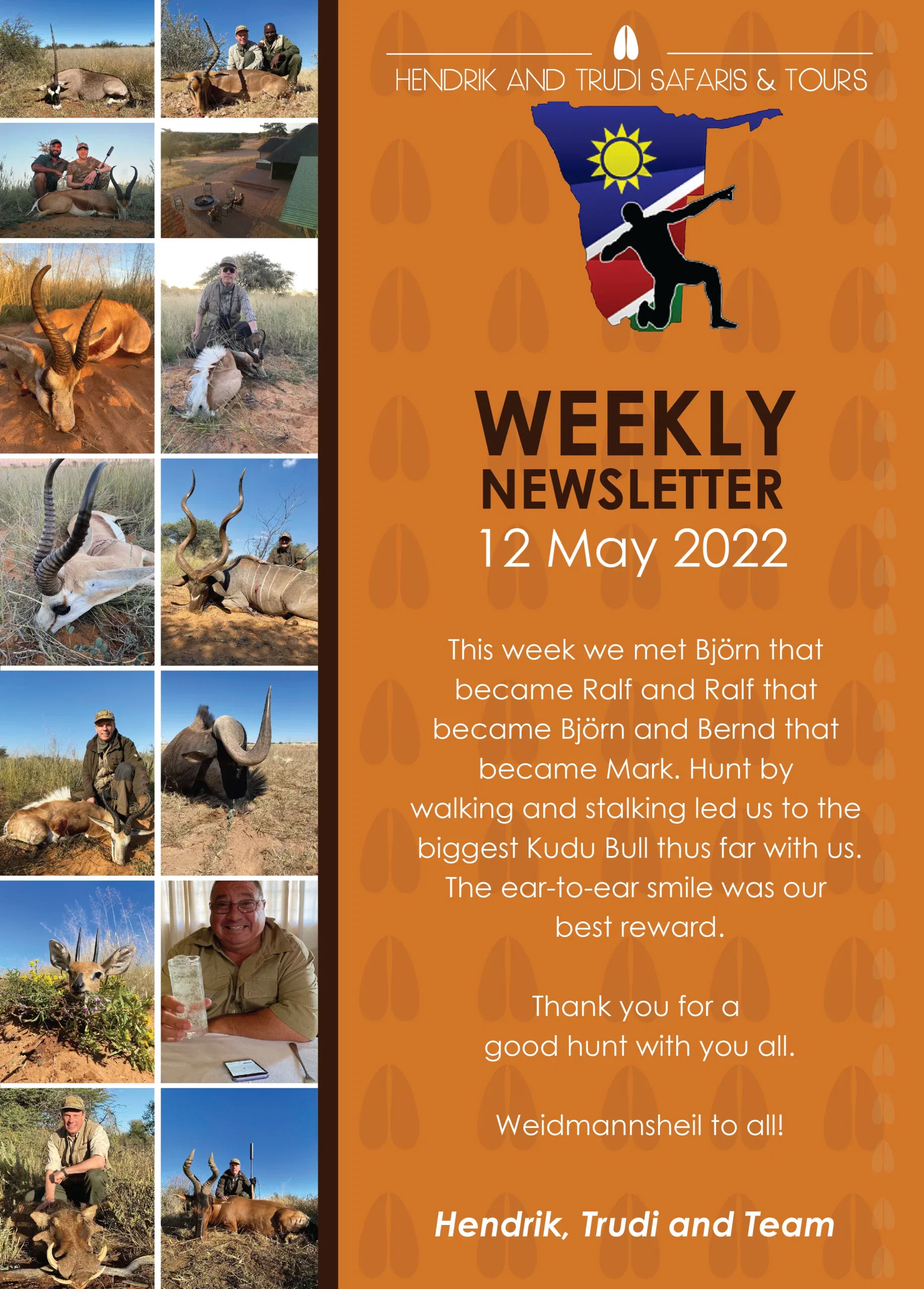 NEWS OF THE DAY 12 May 3-01 Hendrik & Trudi Safaris
