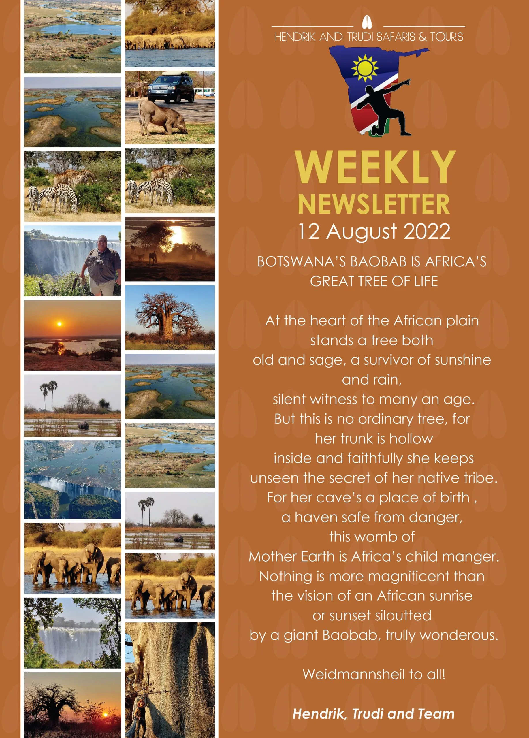 NEWS OF THE DAY 12 august-01 Hendrik and Trudi Safaris 12 August Newsletter