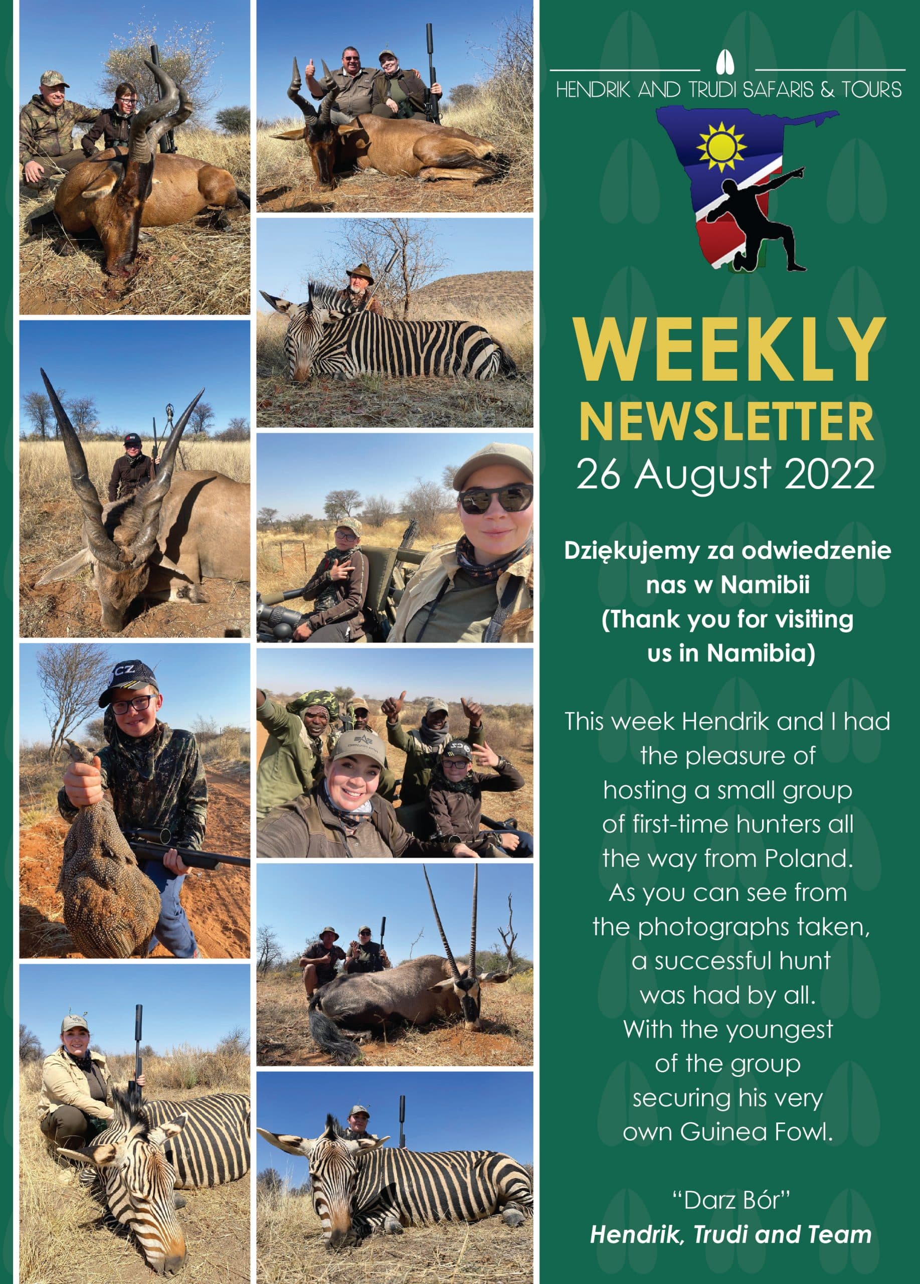 NEWS OF THE DAY 26 august-01 Hendrik and Trudi Safaris 26 August Newsletter
