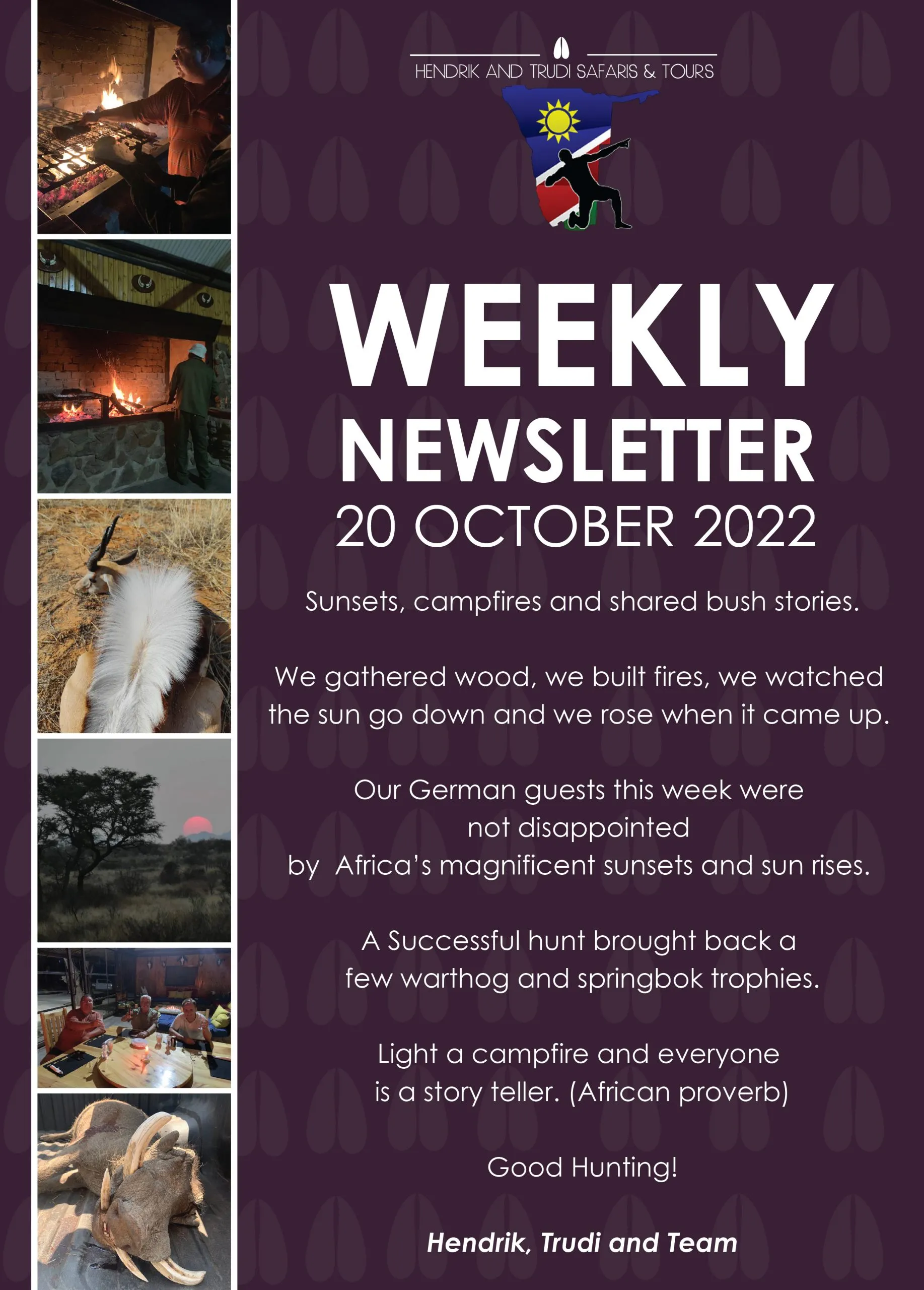 NEWS OF THE DAY 20 oct eng-01 Hendrik and Trudi Newsletter