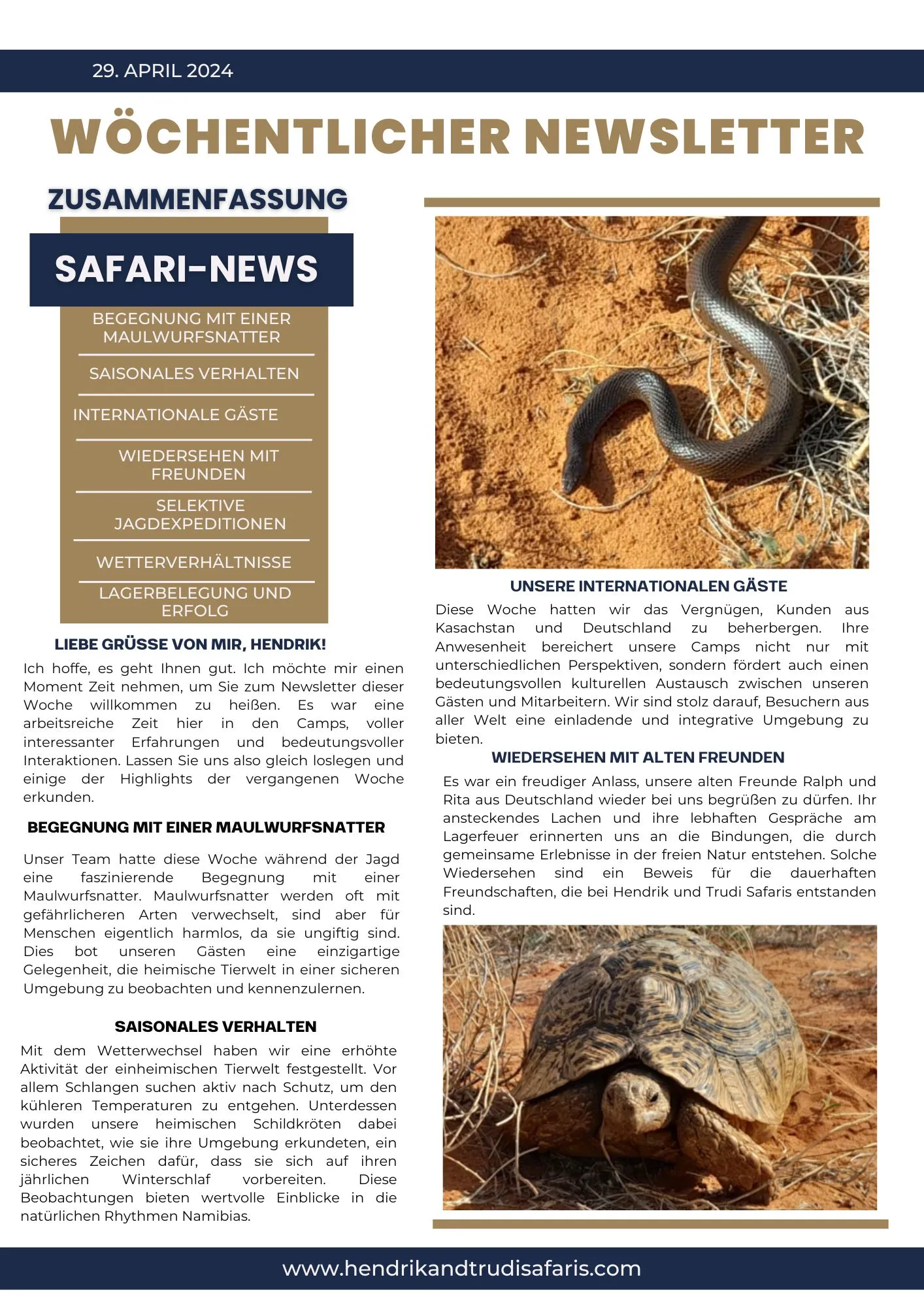 German Newsletter 29 April pg 1