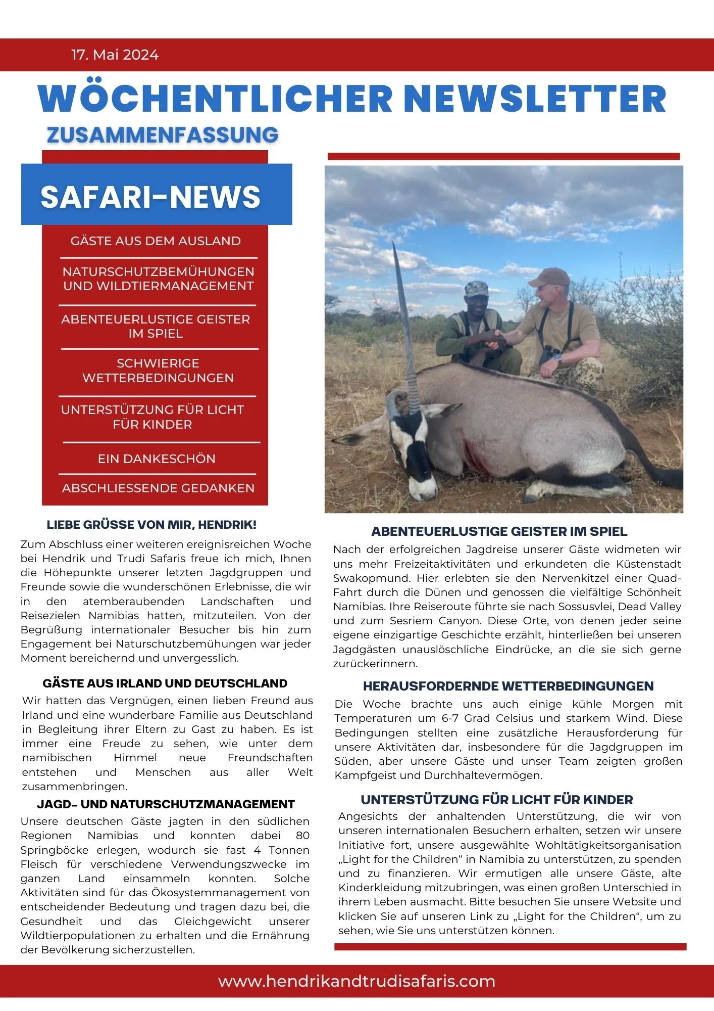 Weekly Newsletter 17 May 2024 Pg 1 (German)