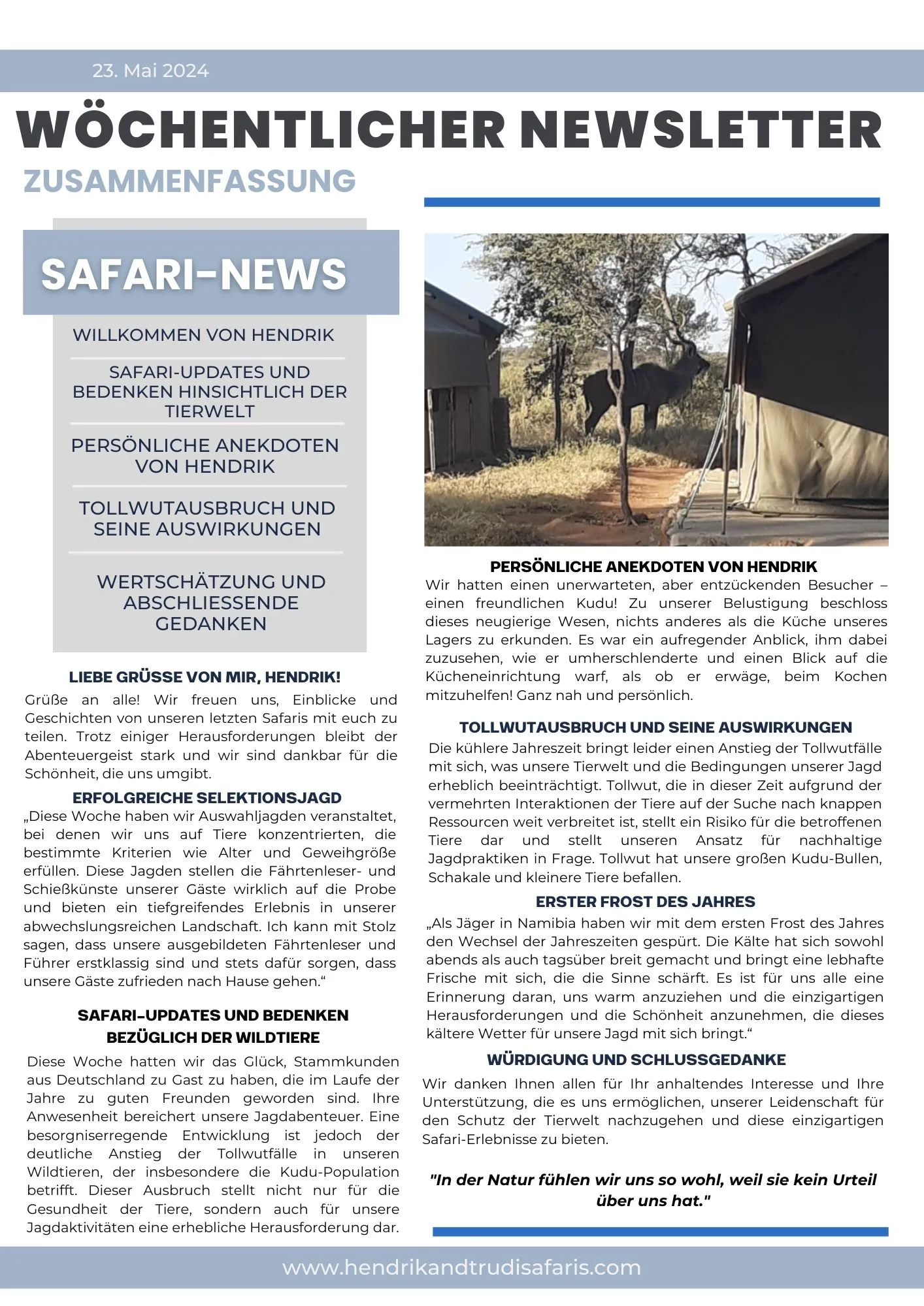 Weekly Newsletter 23 May 2024 pg 1 (German)