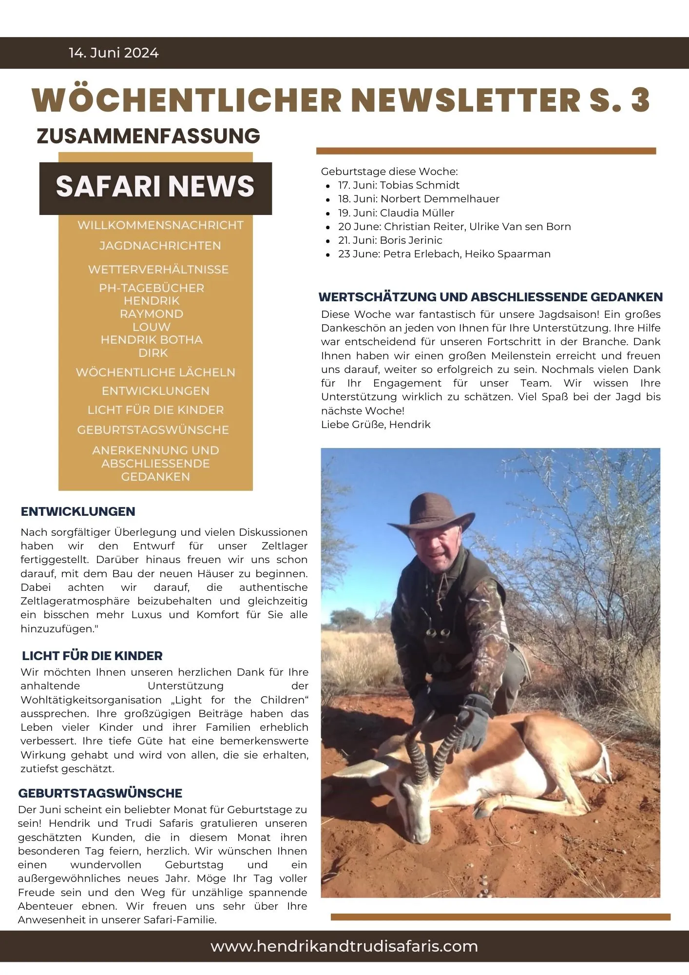 Newsletter 14 June pg 3 (german)