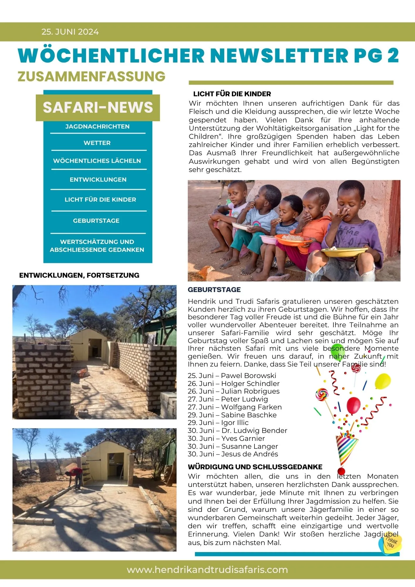 Newsletter 25 June pg 2 (German)