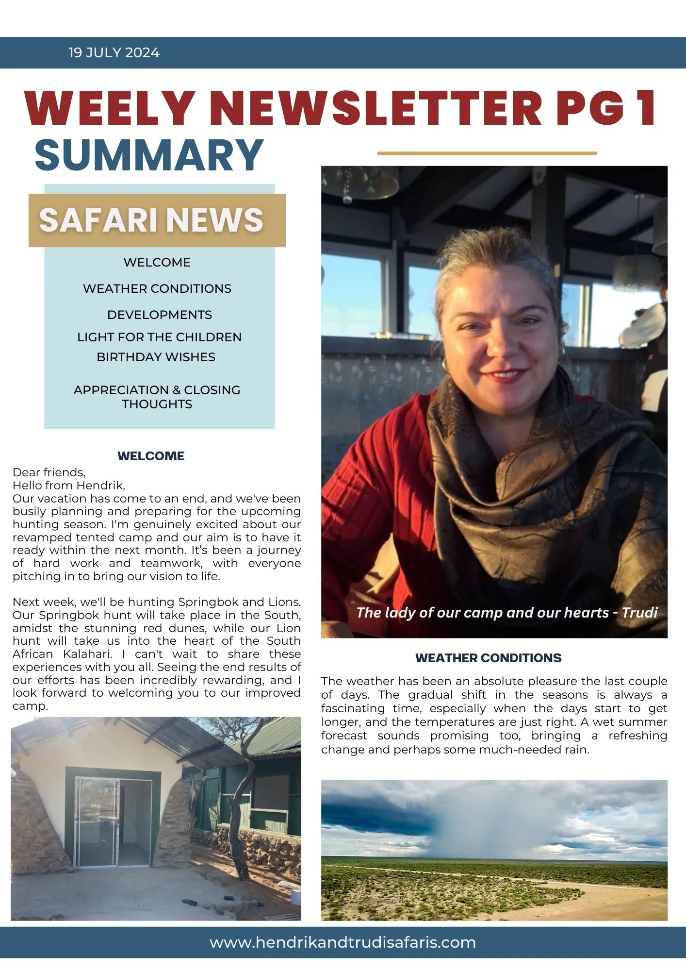 Newsletter 19 July pg 1 (English)