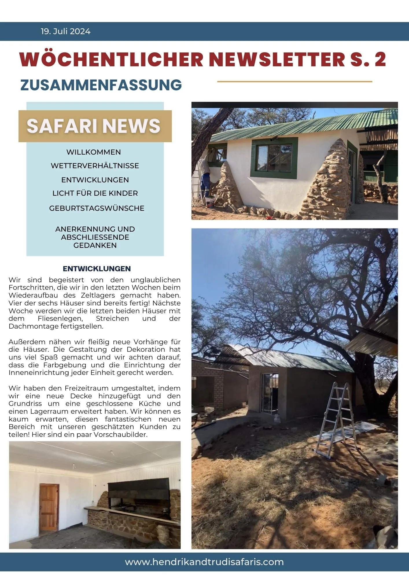 Newsletter 19 July pg 2 (German)