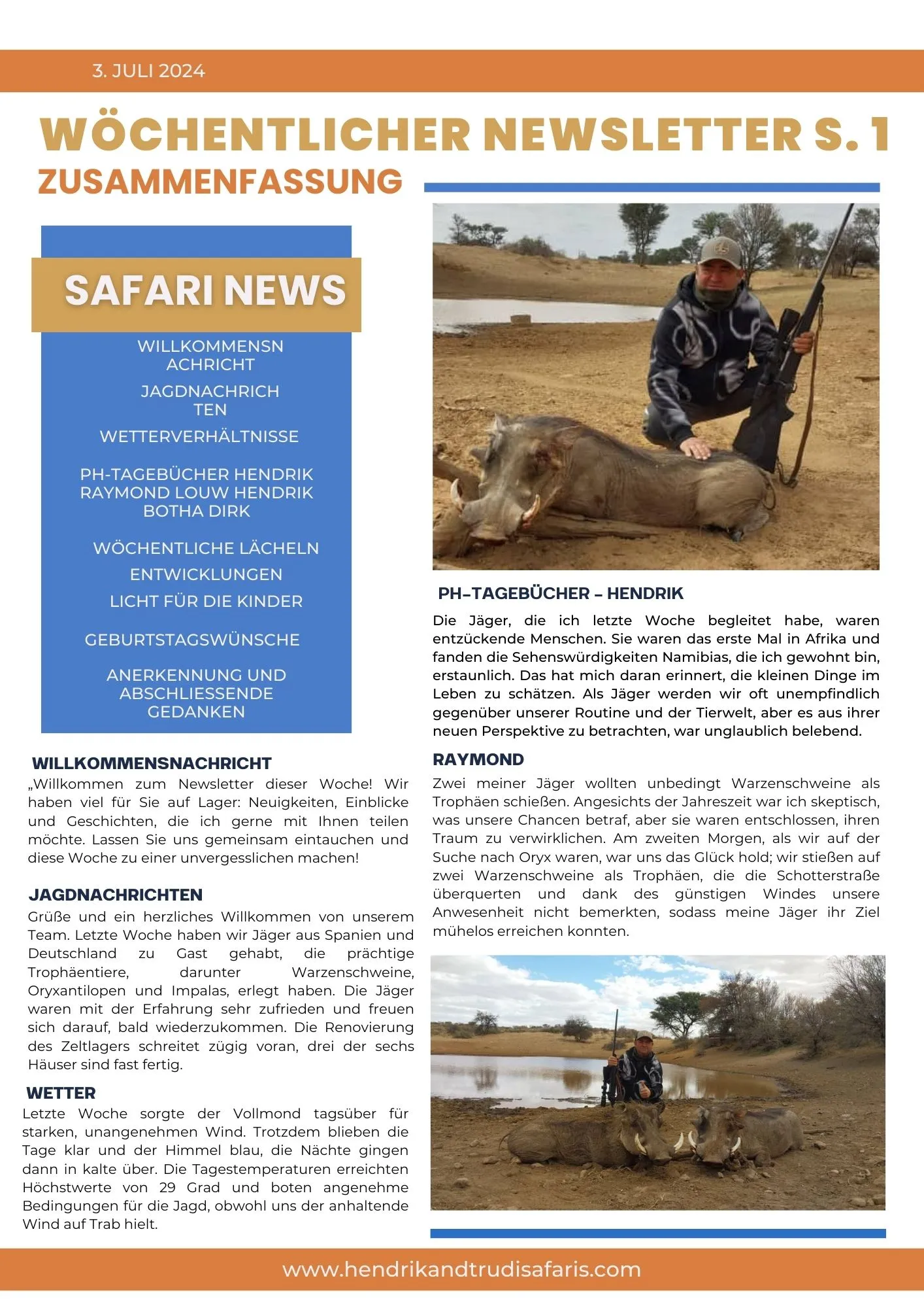 Newsletter 3 July pg 1 (German)