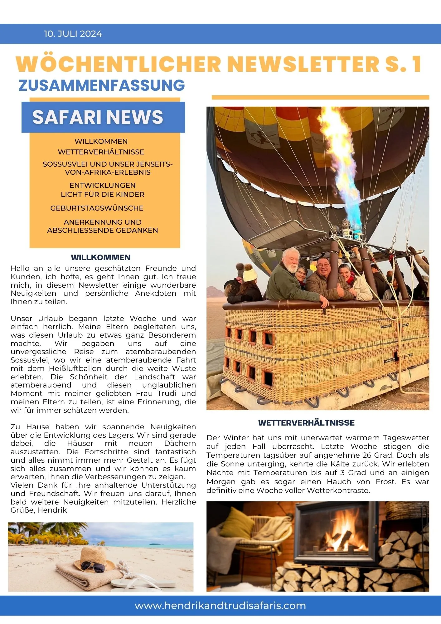Weekly Newsletter 10 July pg 1 (German)