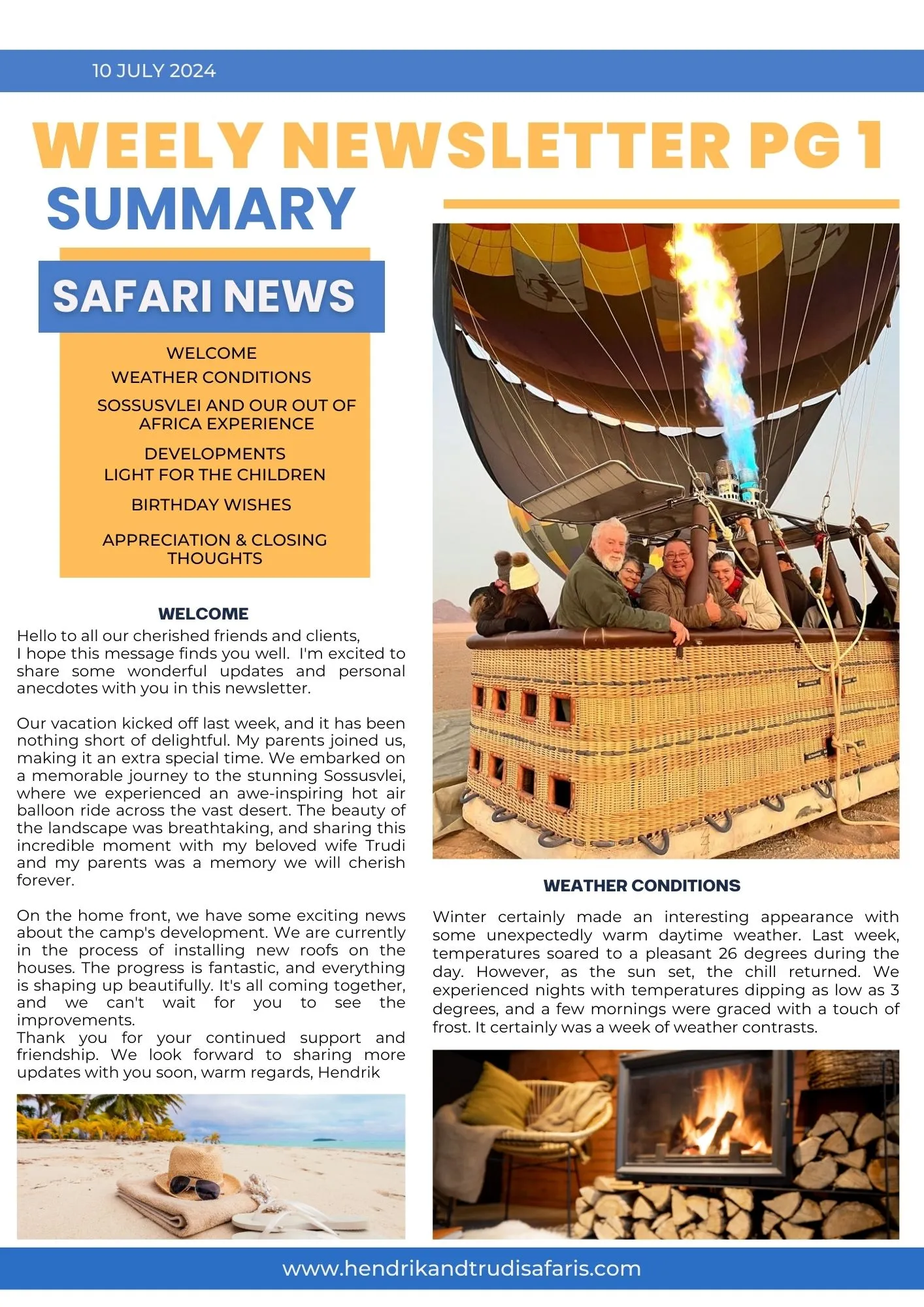 Weekly Newsletter 10 July pg 1