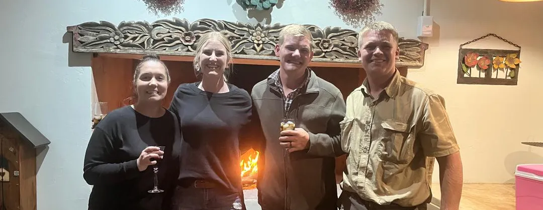 Group enjoying birthday celebration in Namibia