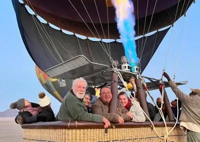 Photograph of a hot-air balloon.